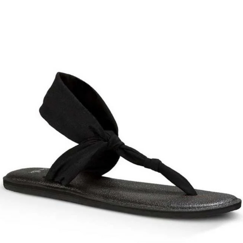 Sanuk Black Sling Yoga Mat Sandals Sz 7